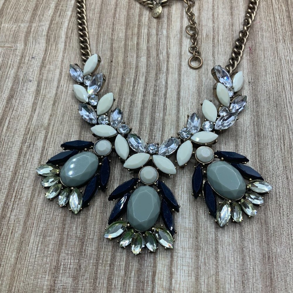 J. Crew Crystals Gold Tone Clusters Necklace